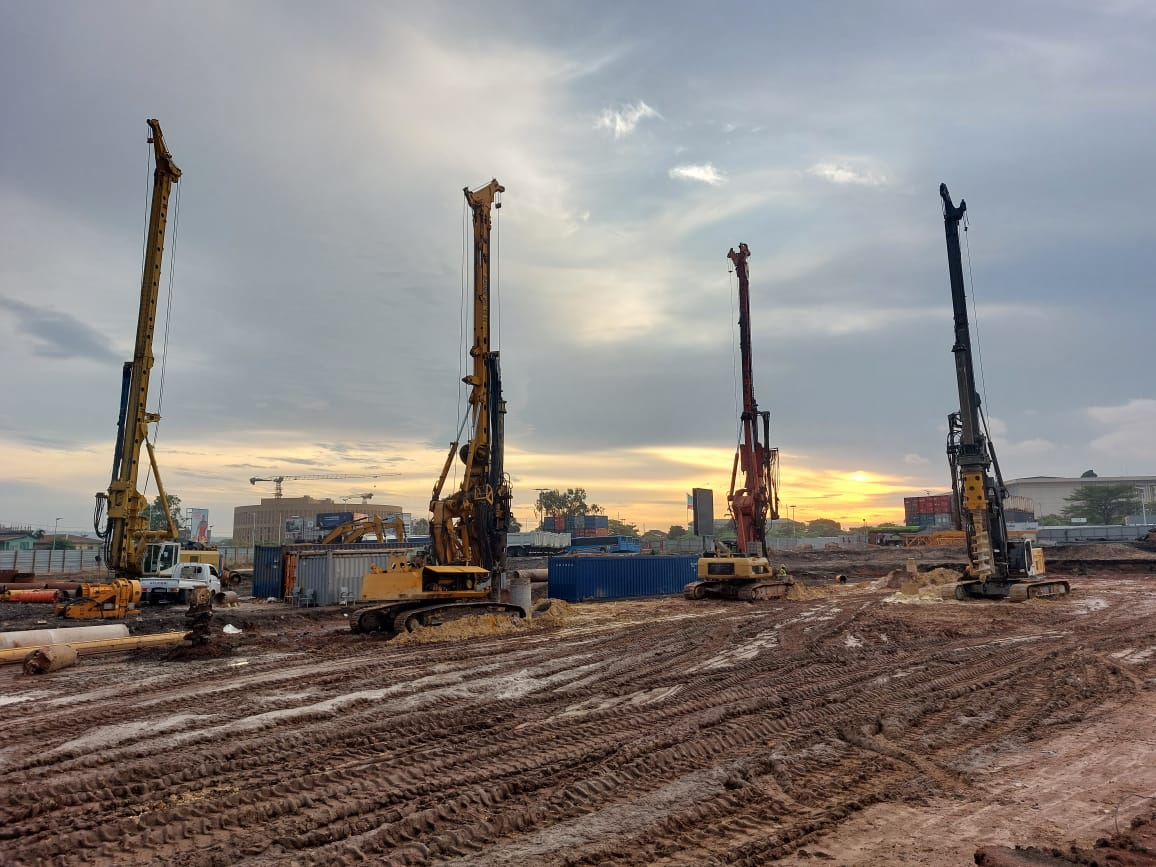 pile installation works stade de martin